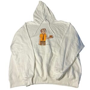 The Office Dwight Schrute Pudding Funny Cartoon White Hoodie XL